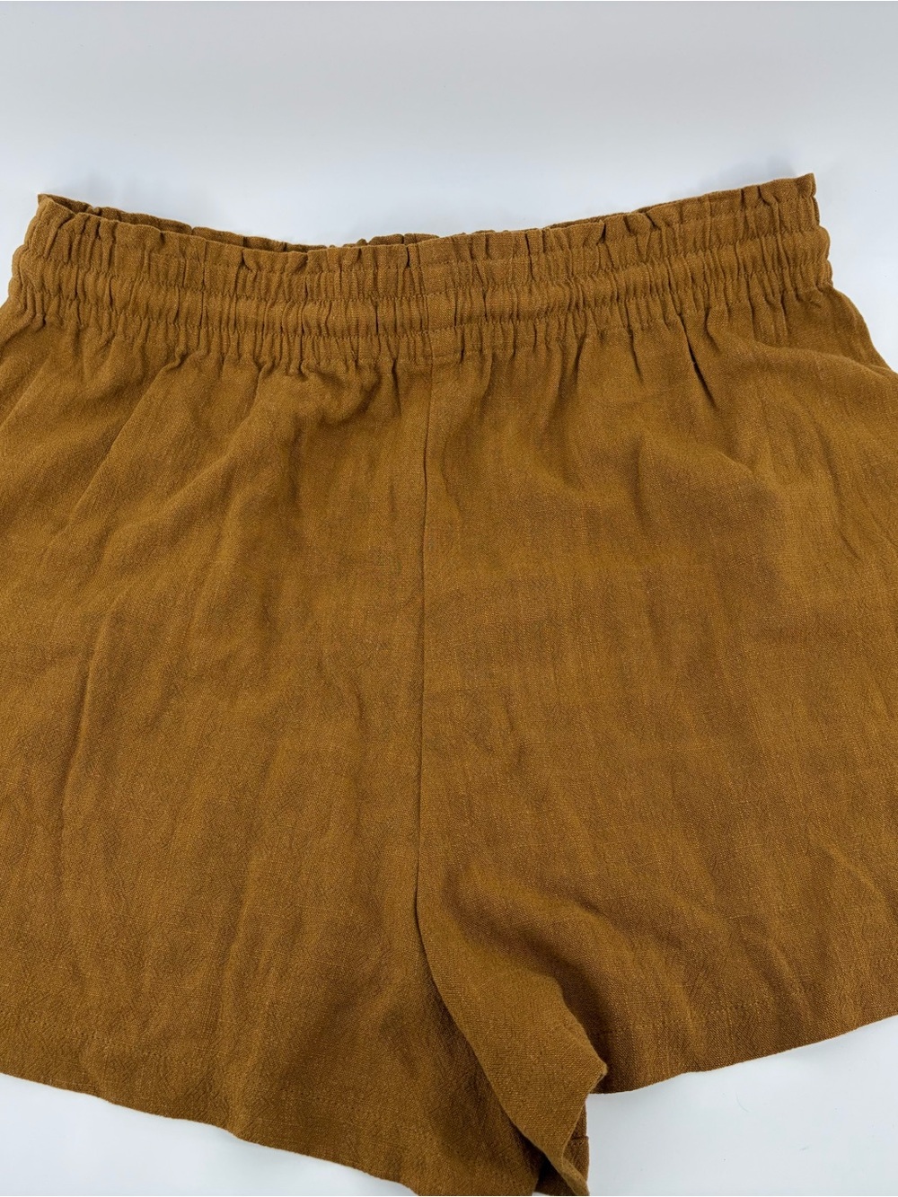 Zara Women’s Short Linen Blend High Rise Wide Leg Drawstring Casual, Size Large - Picture 2 of 8